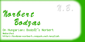 norbert bodzas business card